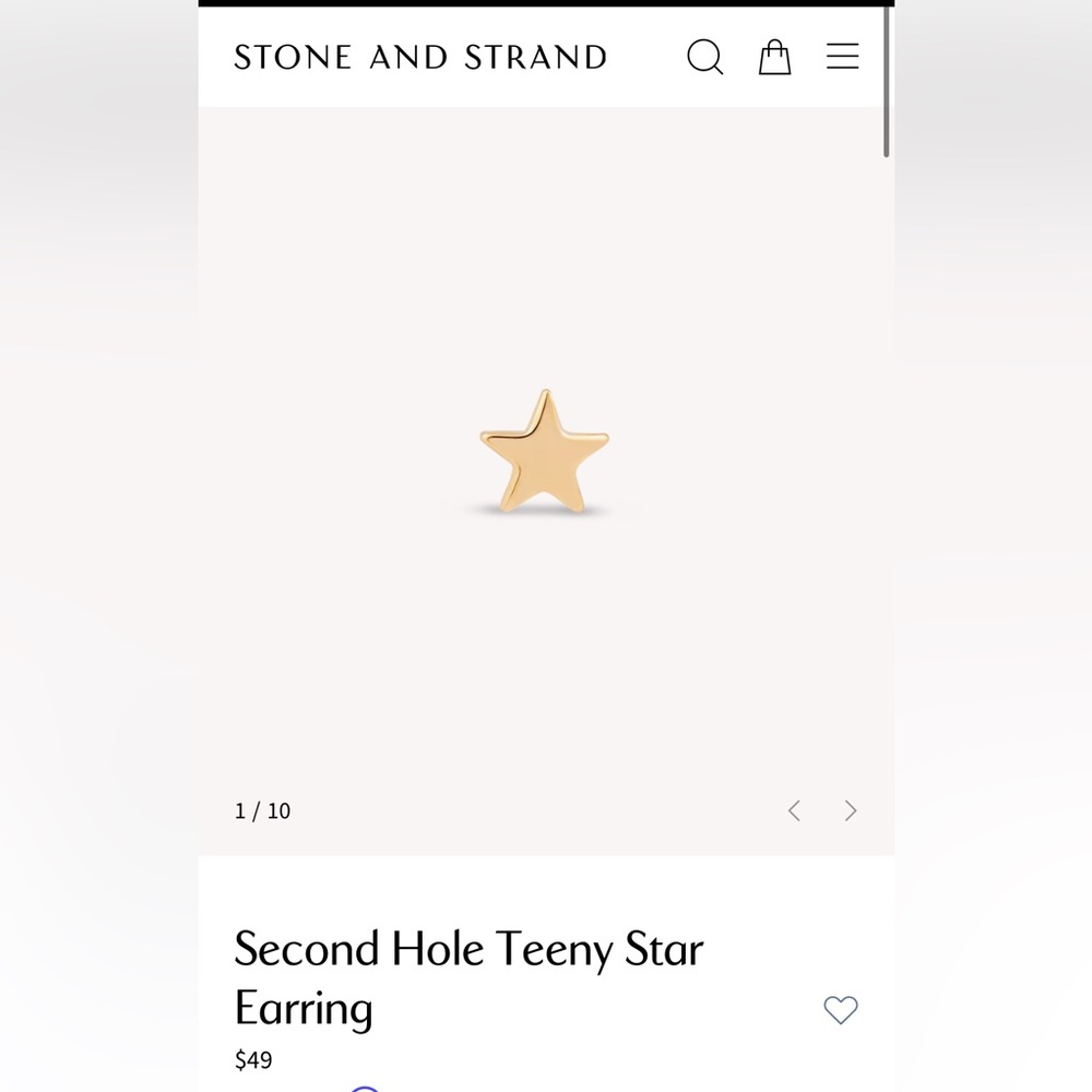 Gold Star Earring Stone and Strand